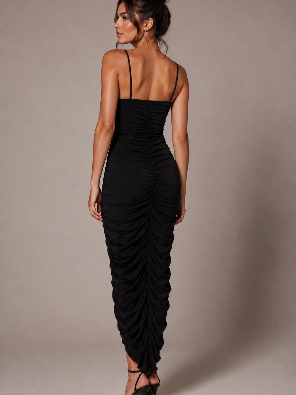Susana Monaco Center String Ruched Maxi Dress - Picture 2 of 6
